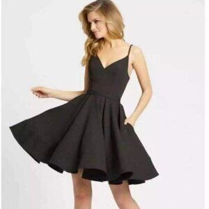 Ieena for Mac Duggal V-Neck Sleeveless Fit & Flare Cocktail Dress